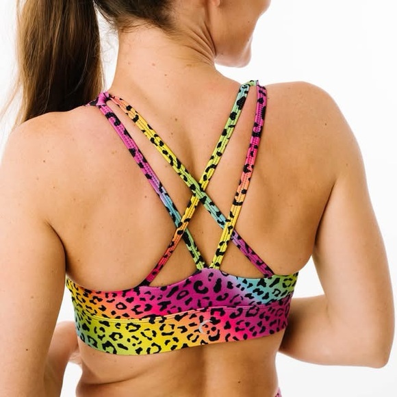 Zyia Rainbow Leopard Light & Tight Strappy bra - Picture 6 of 6
